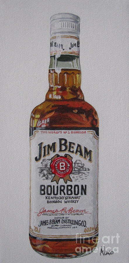 Bottle Painting - Jim Beam by Alacoque Doyle