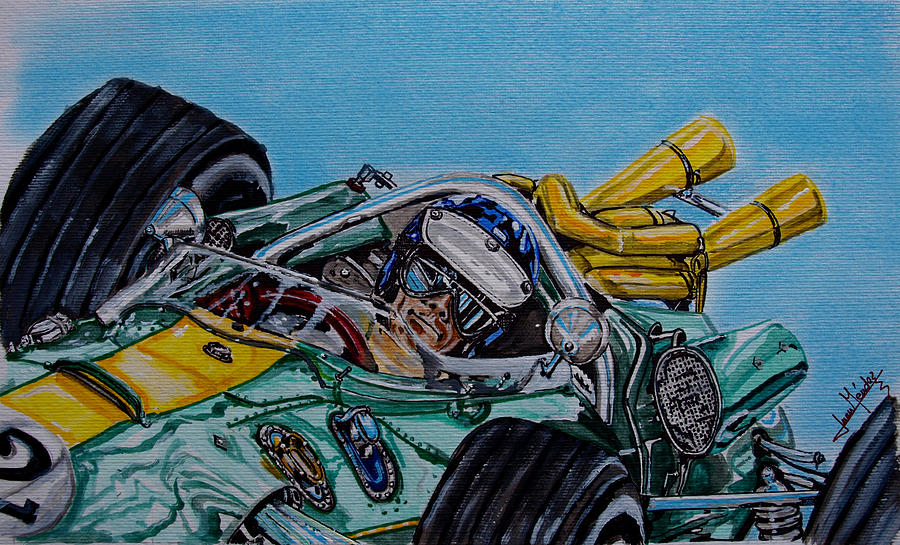 Jim Clark Indy 500 Painting by Juan Mendez
