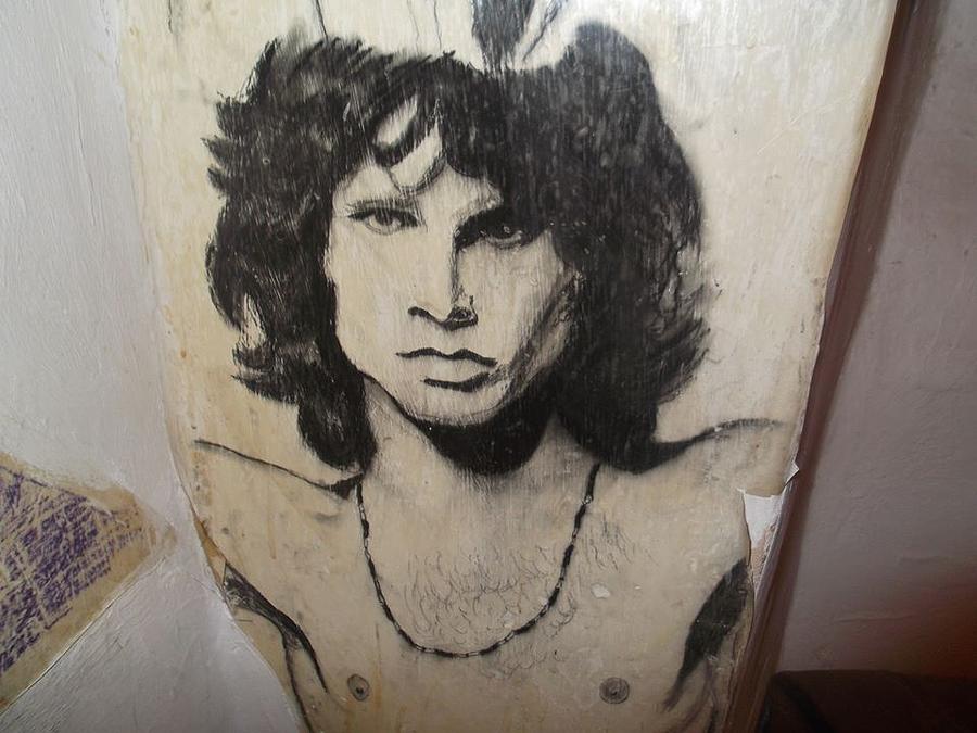 Jim Morrison Drawing - Jim. Graffiti on the wall. by Alessandro Cedroni