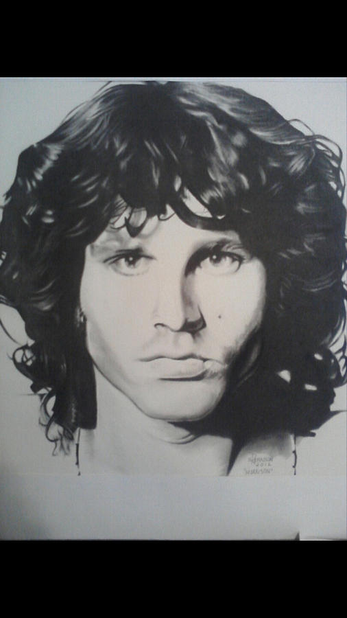 Portrait Drawing - Jim Morrison by Dean Nosinner