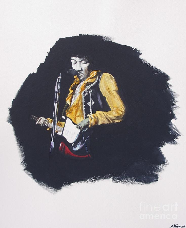 Jimi At Monterey 2 Painting by Martin Howard