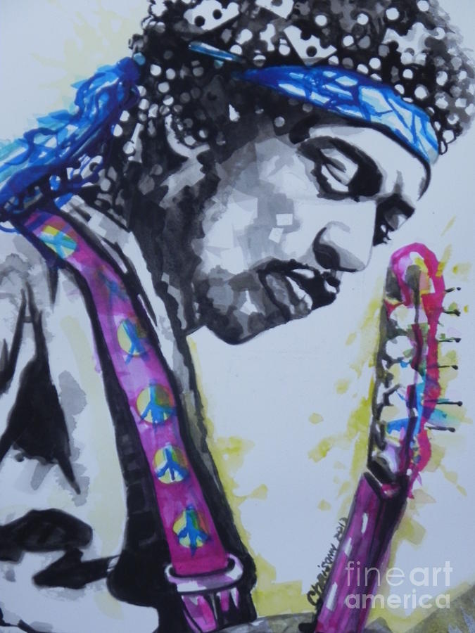 Jimi Hendrix  02 Painting by Chrisann Ellis