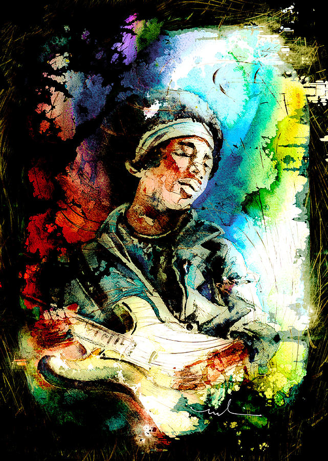 Jimi Hendrix 02 Madness Painting by Miki De Goodaboom