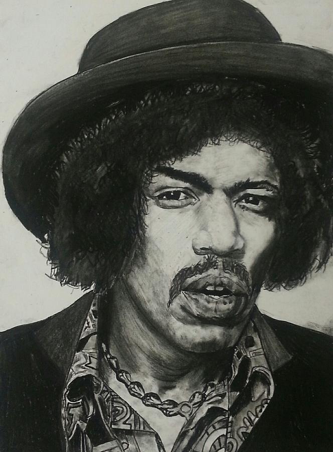 Jimi Hendrix Drawing - Jimi Hendrix by Aaron Balderas