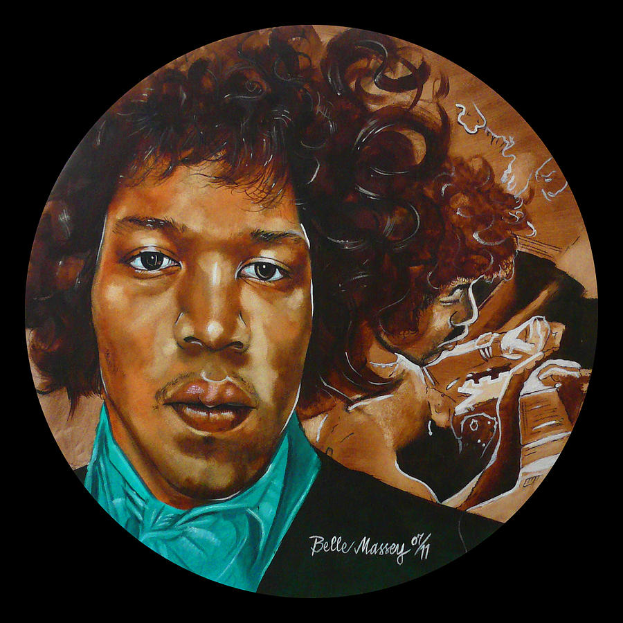Jimi Hendrix B Painting by Belle Massey