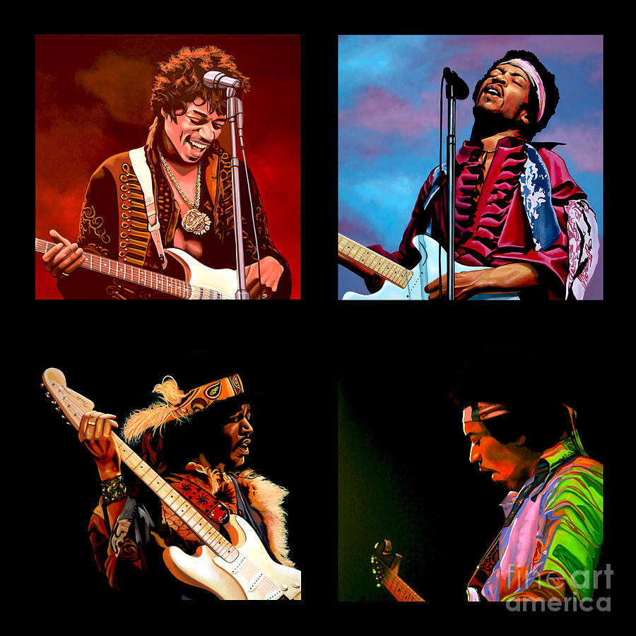 Jimi Hendrix Collection Painting by Paul Meijering