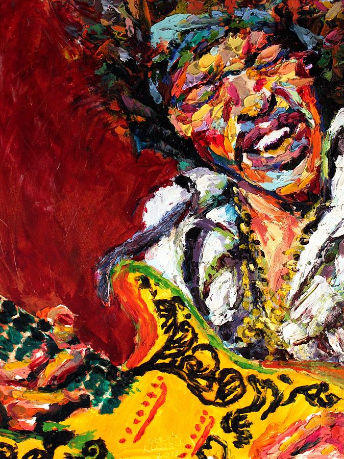 Jimi Hendrix Painting by Derek Russell