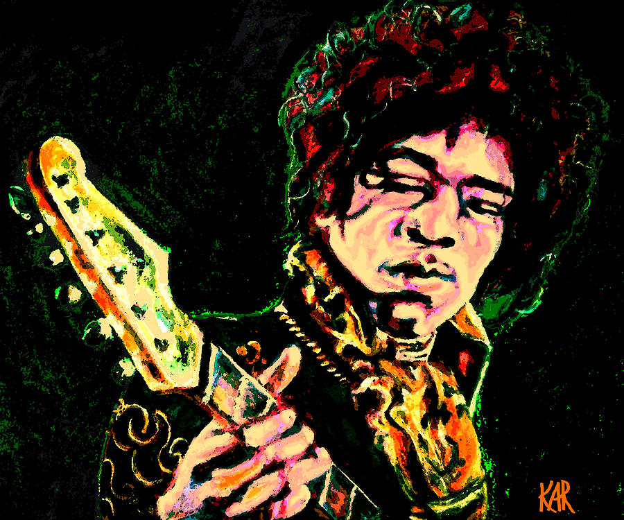 Jimi Hendrix Painting - Jimi Hendrix Digital Piece by Art by Kar Jimi Hendrix Painting - Jimi Hendrix Digital Piece by Art by Kar