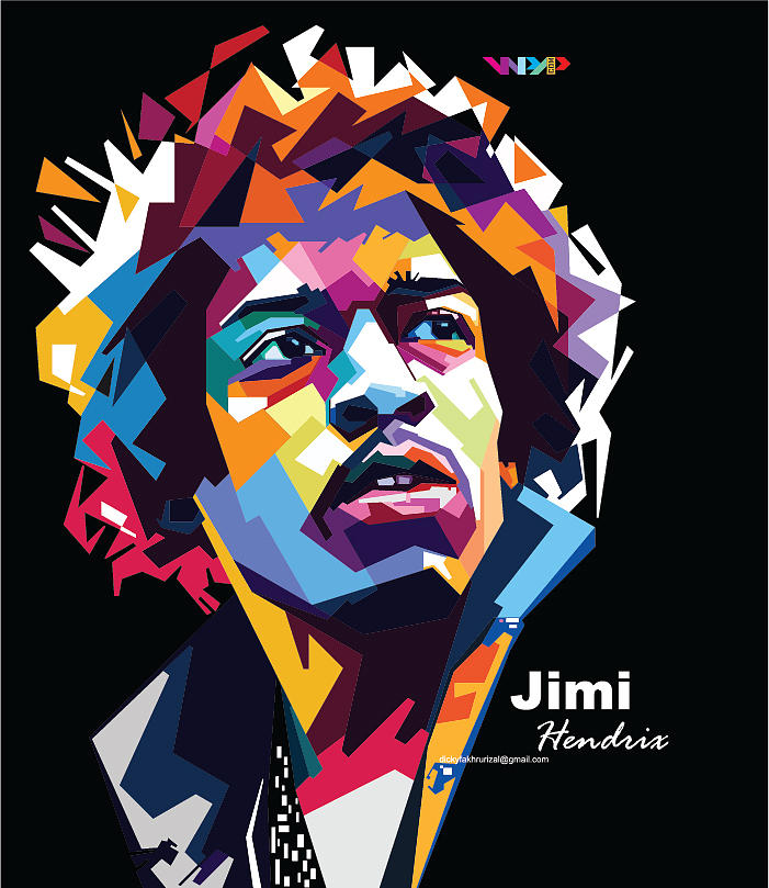 Jimi Hendrix In Wpap Digital Art by Dicky FakhrurizArt