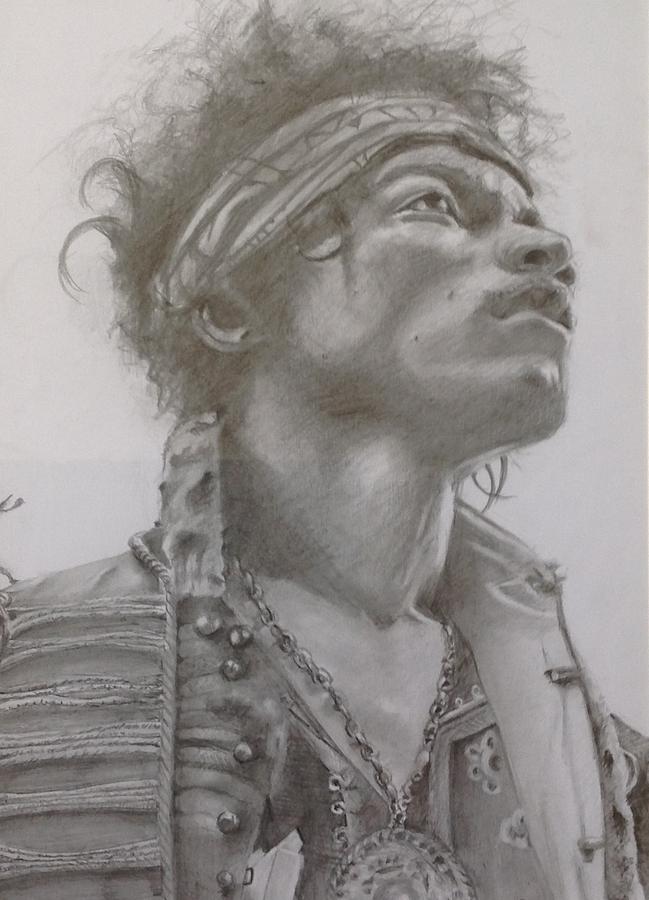 Jimi hendrix Drawing by Karl Simpson