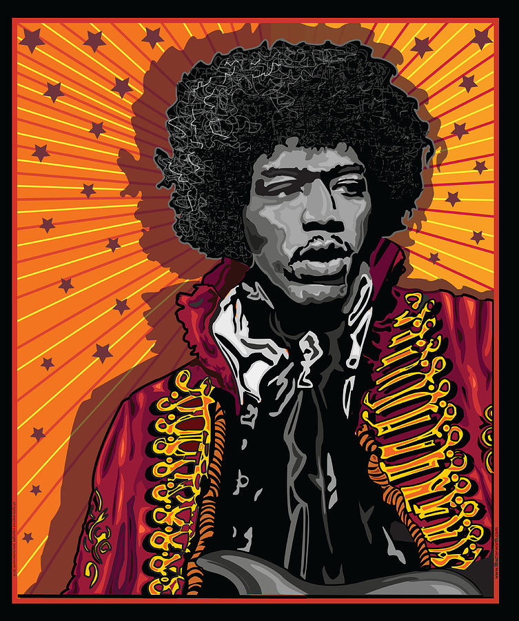 Jimi Hendrix Electric Guitarist Singer Digital Art by Larry Butterworth