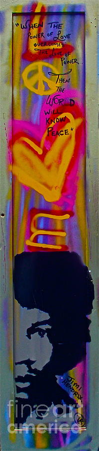 Jimi Hendrix Love Door Painting by Tony B Conscious