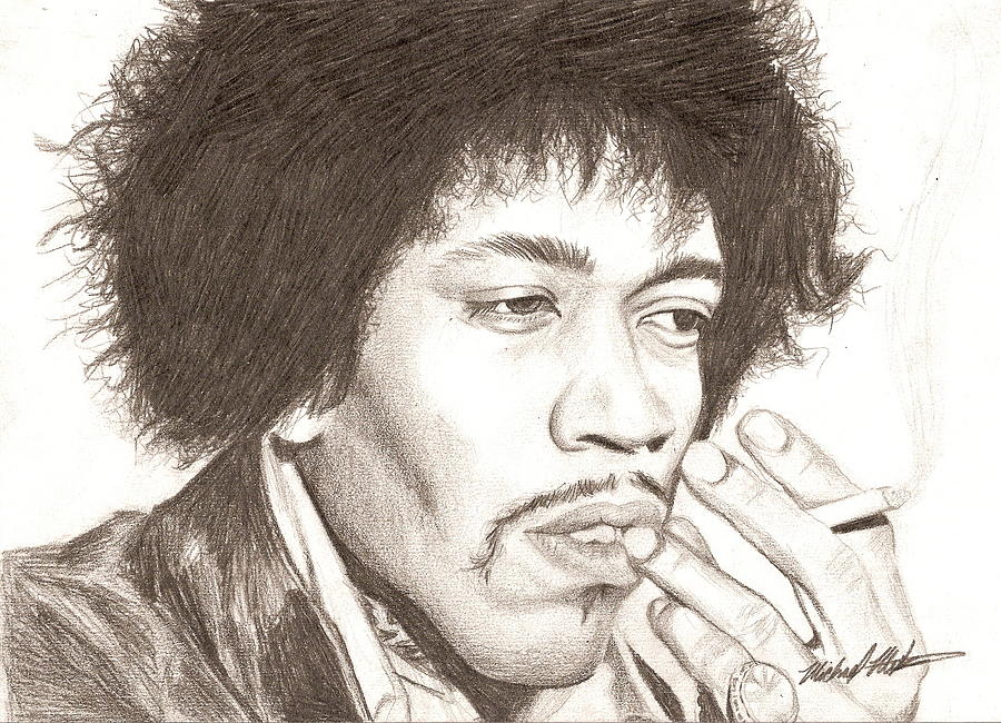 Jimi Hendrix Drawing by Michael Mestas | Fine Art America