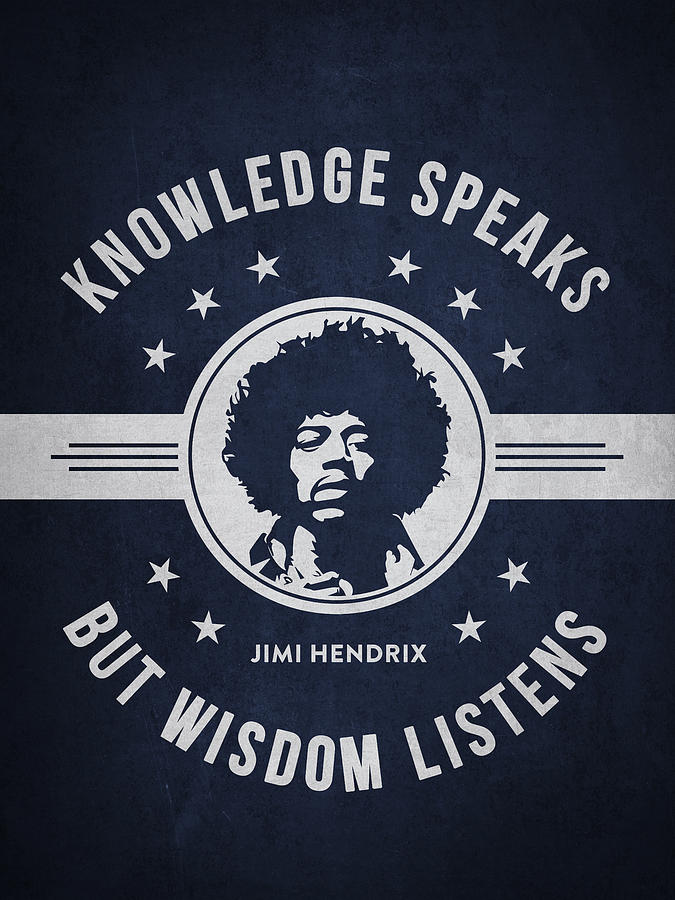 Jimi Hendrix Digital Art - Jimi Hendrix - Navy Blue by Aged Pixel
