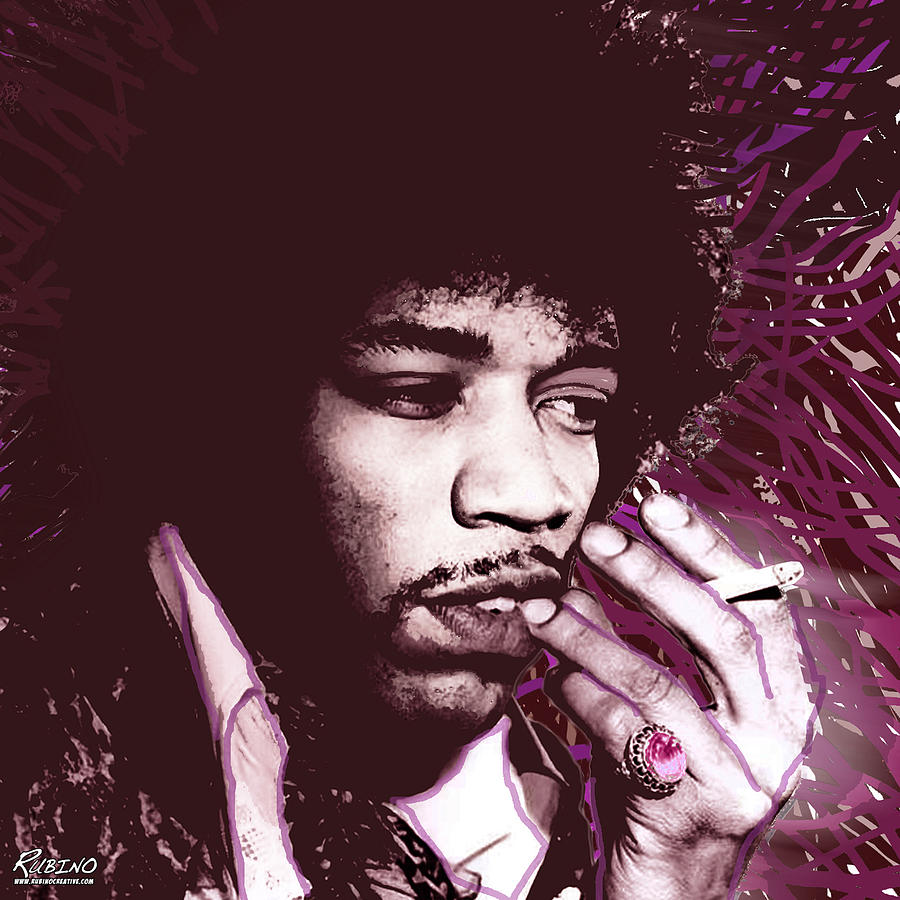 Jimi Hendrix Purple Haze Red Photograph by Tony Rubino