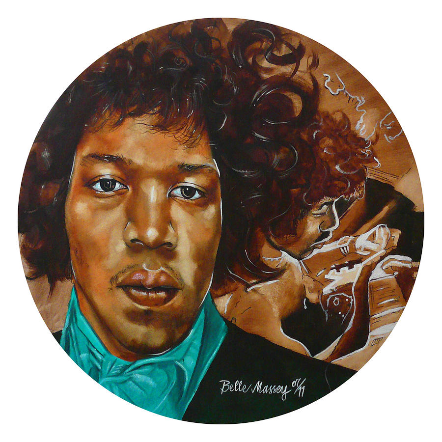 Jimi Hendrix W Painting by Belle Massey