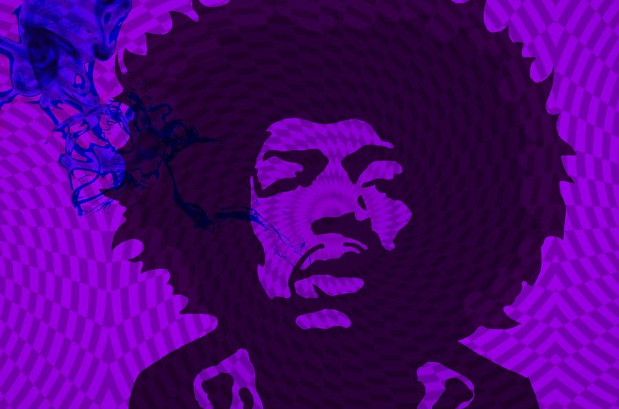 Jimi Digital Art - Jimi in Purple by Cindy Edwards Jimi Digital Art - Jimi in Purple by Cindy Edwards