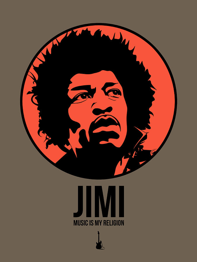 Music Digital Art - Jimi Poster 1 by Naxart Studio Music Digital Art - Jimi Poster 1 by Naxart Studio