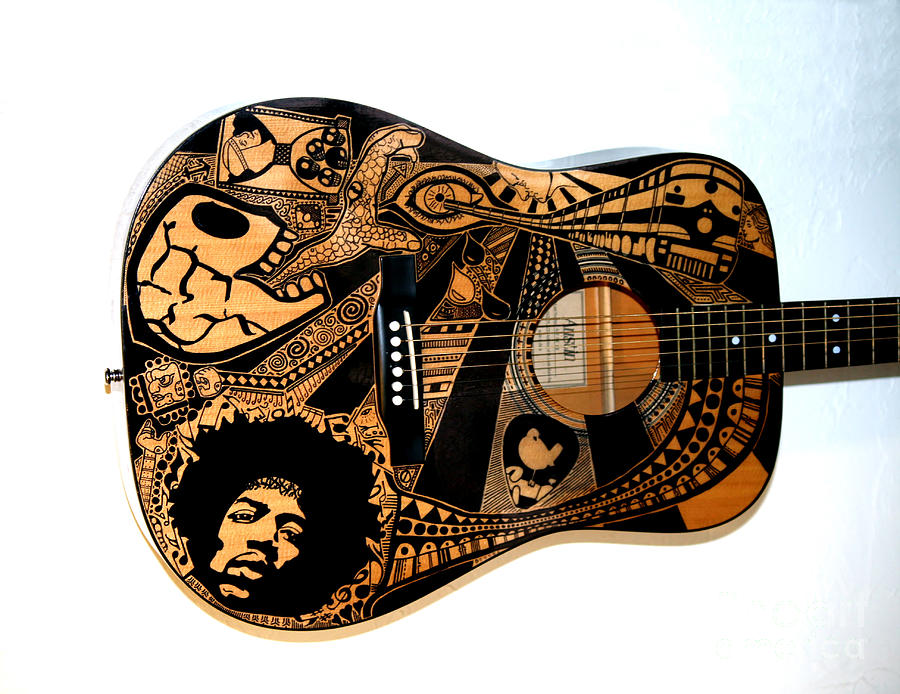 Jimi Hendrix Painting - Jimis Guitar by The Art Of Rido