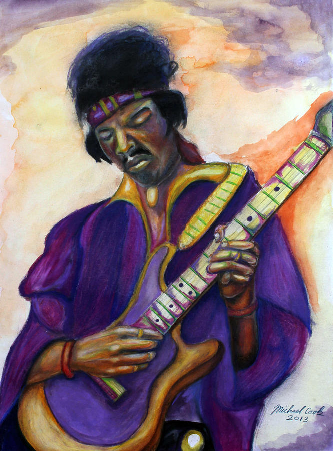 Guitar Still Life Mixed Media - Jimmi Hendrix number one by Michael Cook
