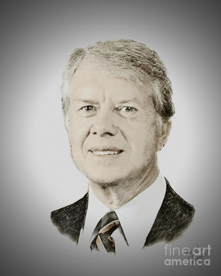 Jimmy Carter Digital Art by Charles Thayer Pixels