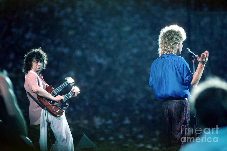 Jimmy Page Painting - Jimmy Page and Robert Plant by Wernher Krutein