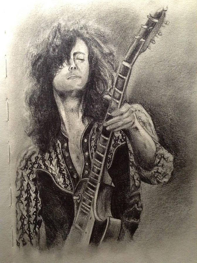 Jimmy Page Drawing by Dinara Guliyeva - Pixels