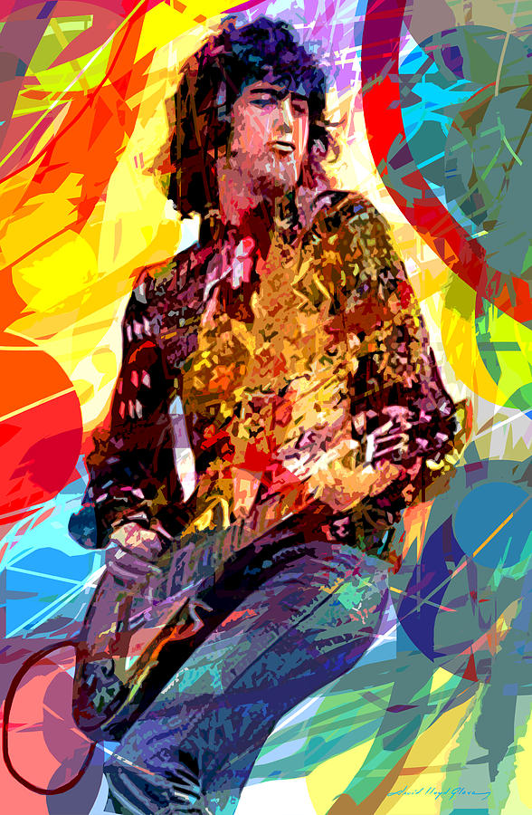 JIMMY PAGE LEDs LEAD Painting by David Lloyd Glover