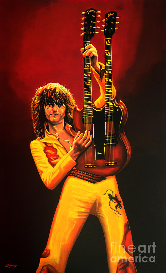 Jimmy Page Painting - Jimmy Page Painting by Paul Meijering