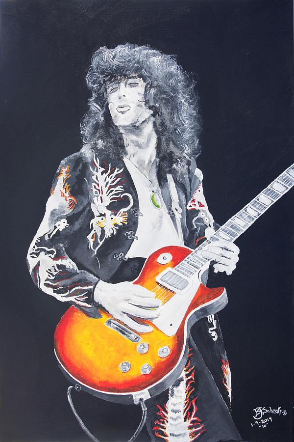 Jimmy Page Portait Painting by Bruce Schmalfuss