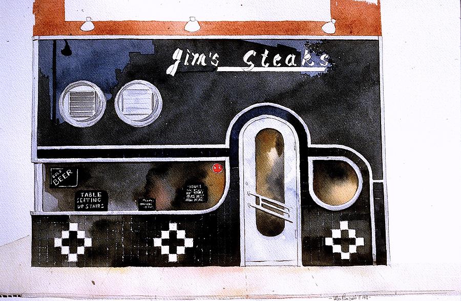 Jims Steaks Painting by William Renzulli