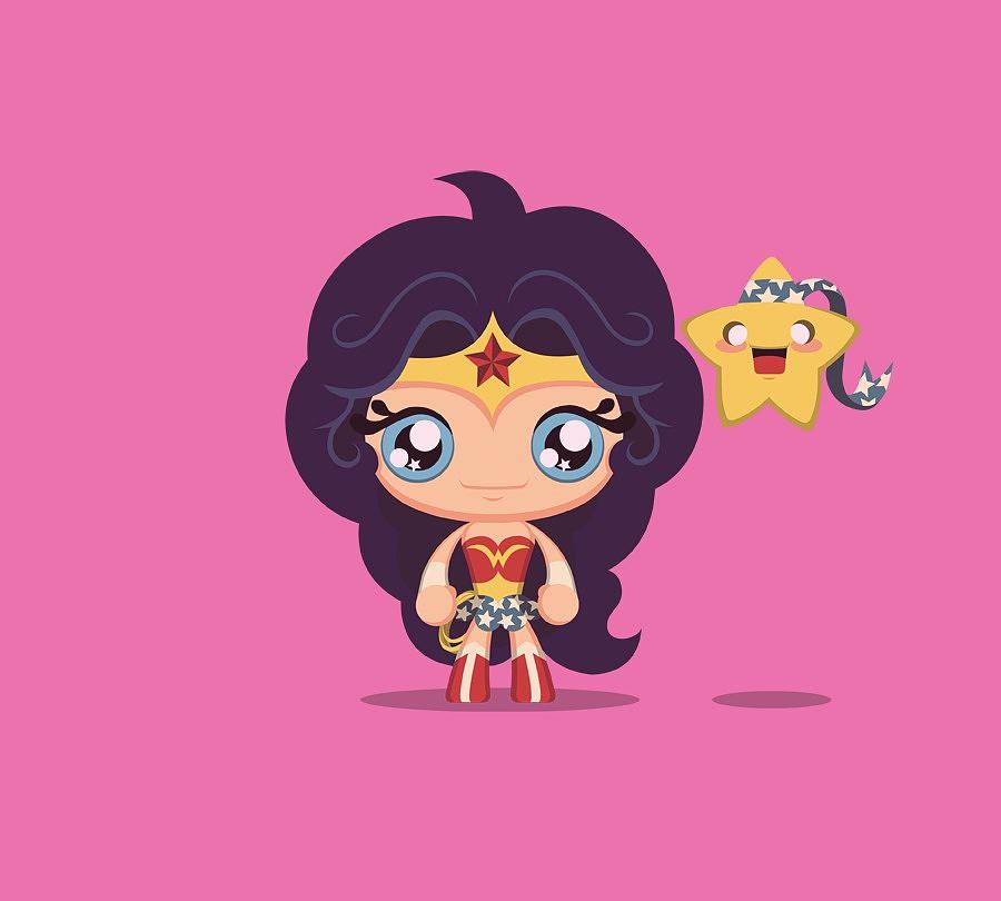 Batman Movie Digital Art - Jla - Cute Wonder Woman by Brand A