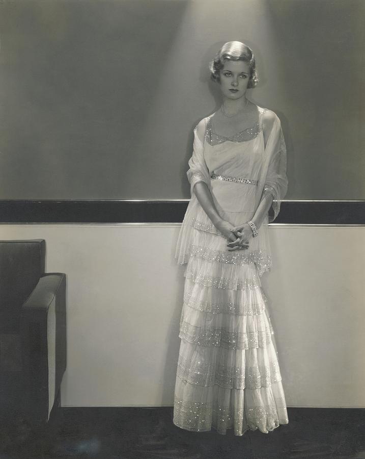 Joan Bennett Wearing A Chanel Dress Photograph by Edward Steichen
