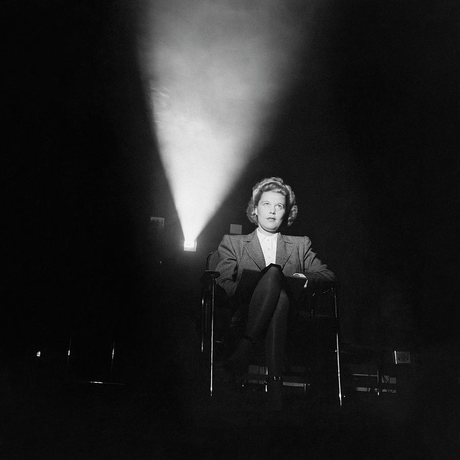 Joan Harrison In A Dark Cinema Photograph by Ralph Crane Joan Harrison In A Dark Cinema Photograph by Ralph Crane