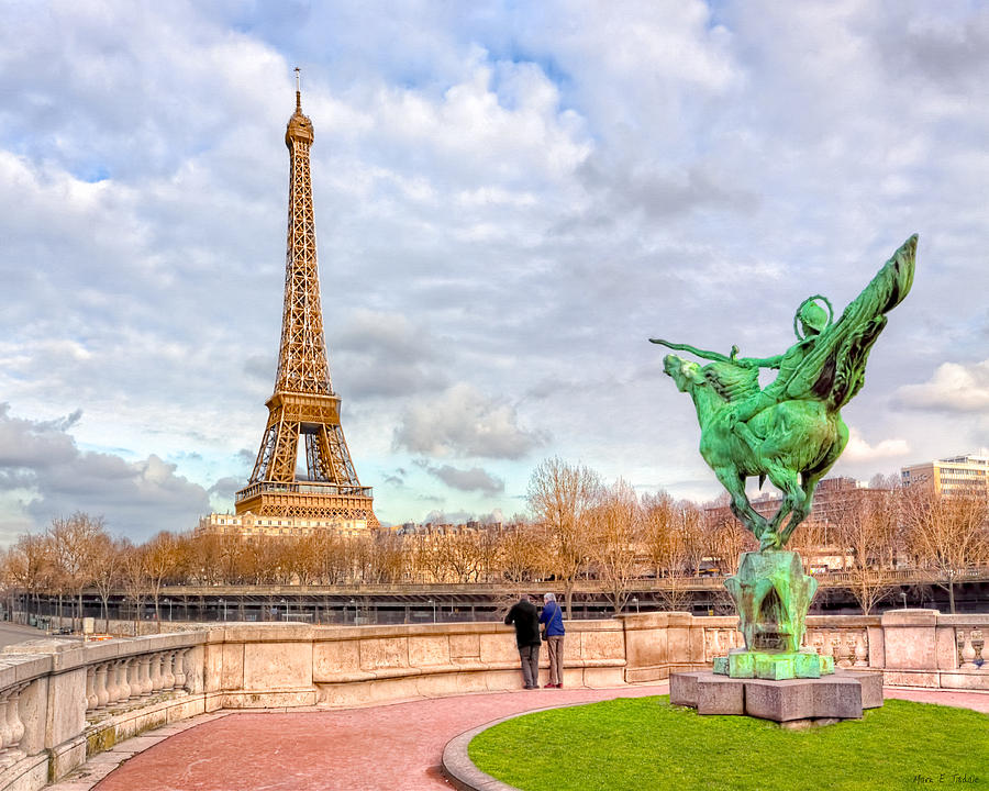 Joan of Arc and the Eiffel Tower Photograph by Mark Tisdale