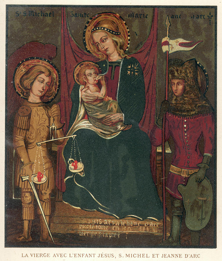 Joan Of Arc Depicted With The Madonna Drawing by Mary Evans Picture ...