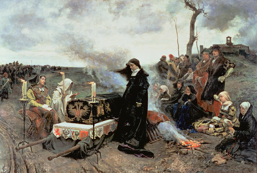 Joanna The Mad Accompanying The Coffin Of Philip The Handsome Painting by Francisco Pradilla y Ortiz