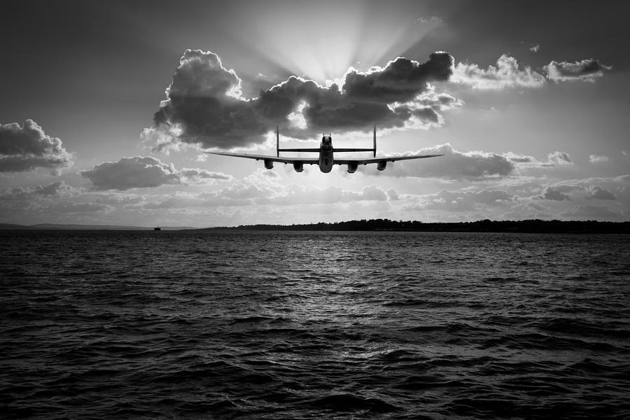 Job done low-level Lancaster black and white Photograph by Gary Eason