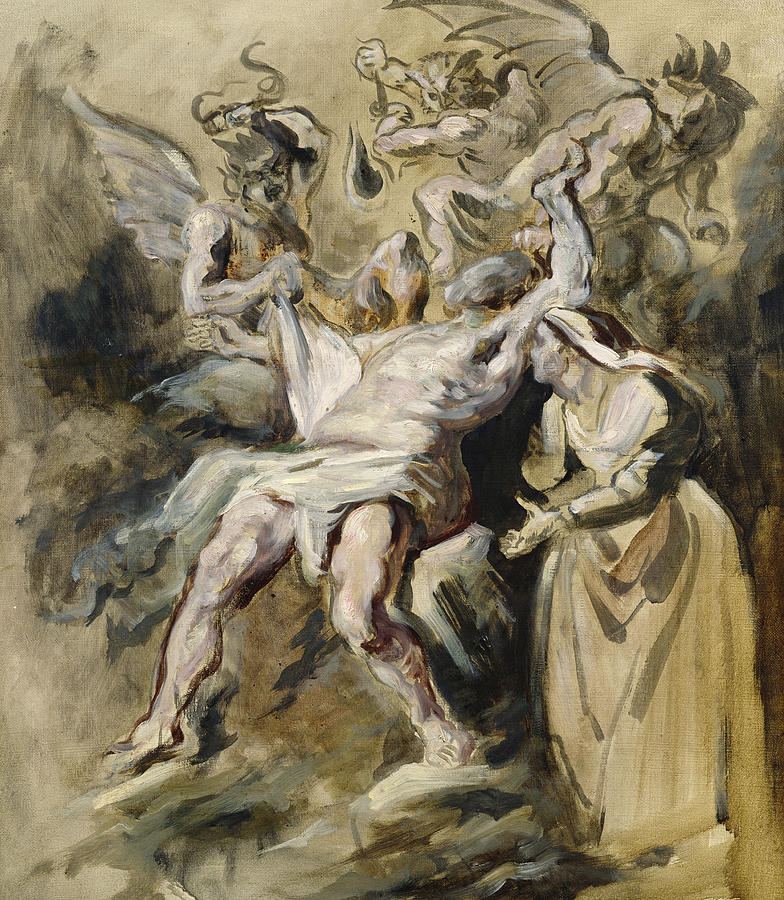 Job Painting - Job Tormented by the Demons by Eugene Delacroix