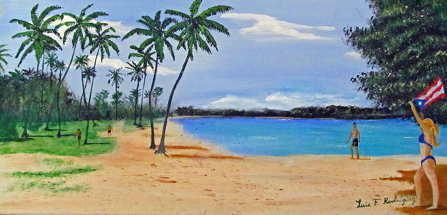 Jobo Beach Painting by Luis F Rodriguez