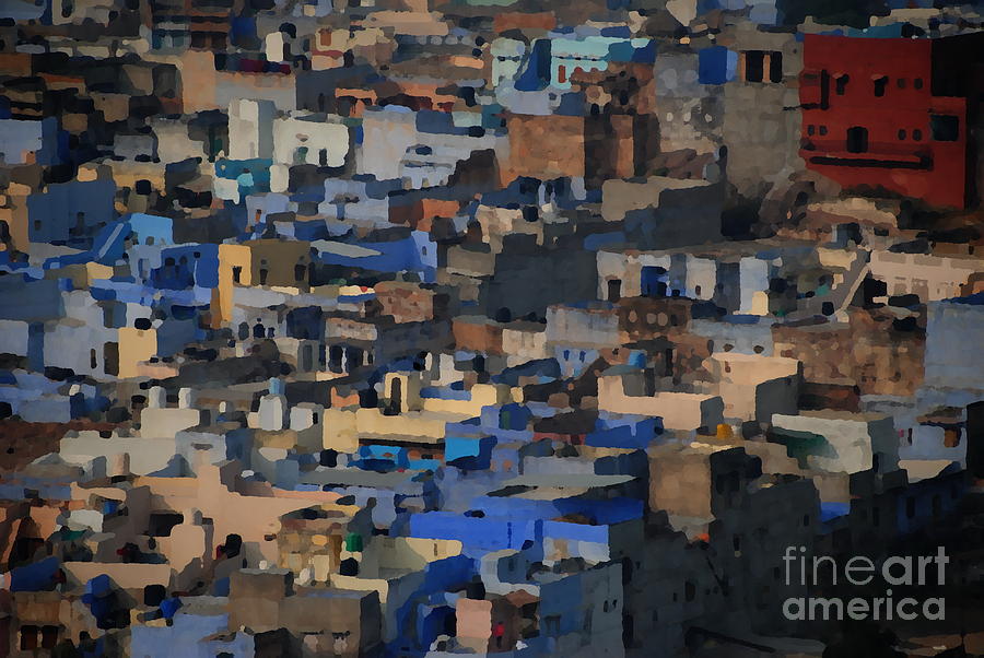Jodhpur Abstract Blue City Photograph by Jacqueline M Lewis