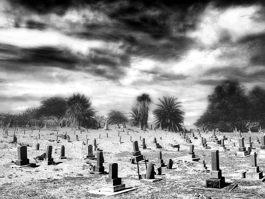 Black And White Photograph - Jodo Mission Cemetery Maui by Dominic Piperata