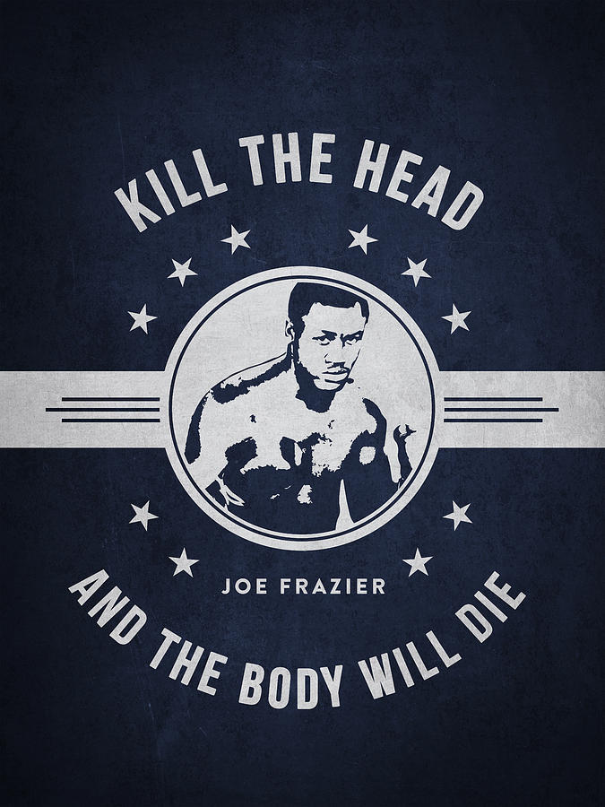 Joe Frazier Digital Art - Joe Frazier - Navy Blue by Aged Pixel