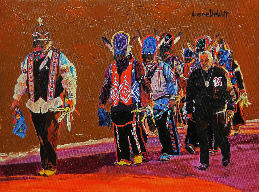 Matachines Painting - Joe Garcias Soldiers by Lane DeWitt Matachines Painting - Joe Garcias Soldiers by Lane DeWitt