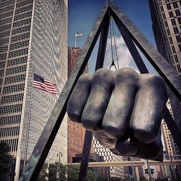 Detroit Photograph - #joelouis #fist #downtown #detroit #hdr by Chad Schwartzenberger