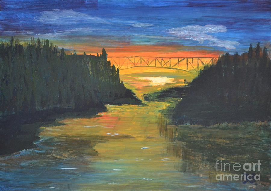 Bridge Painting - Joes Bridge by John Walther
