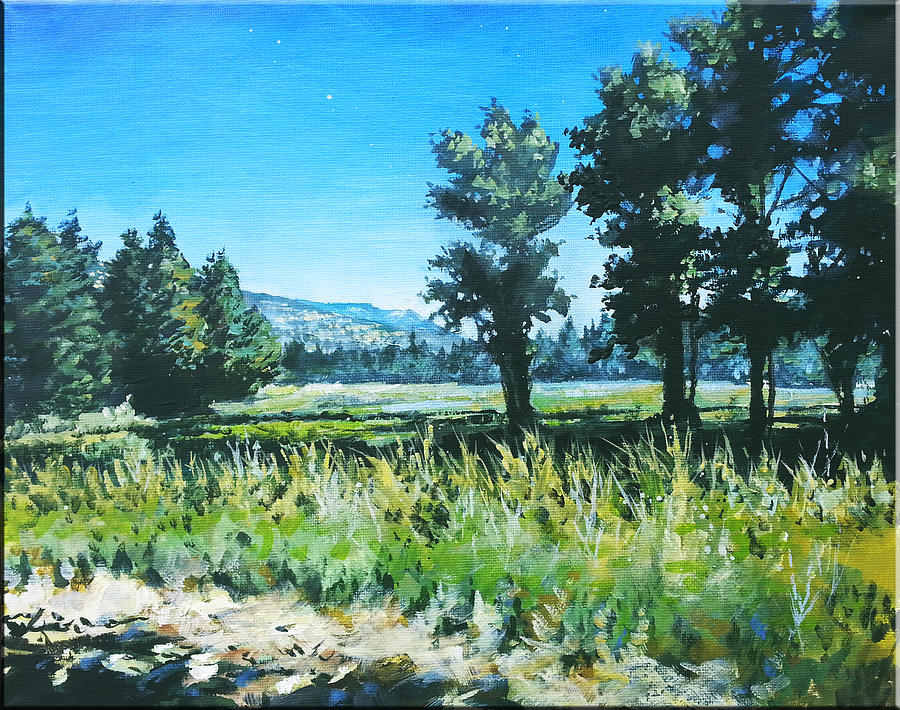 Joes Valley Cow Pasture Painting by Mike Worthen