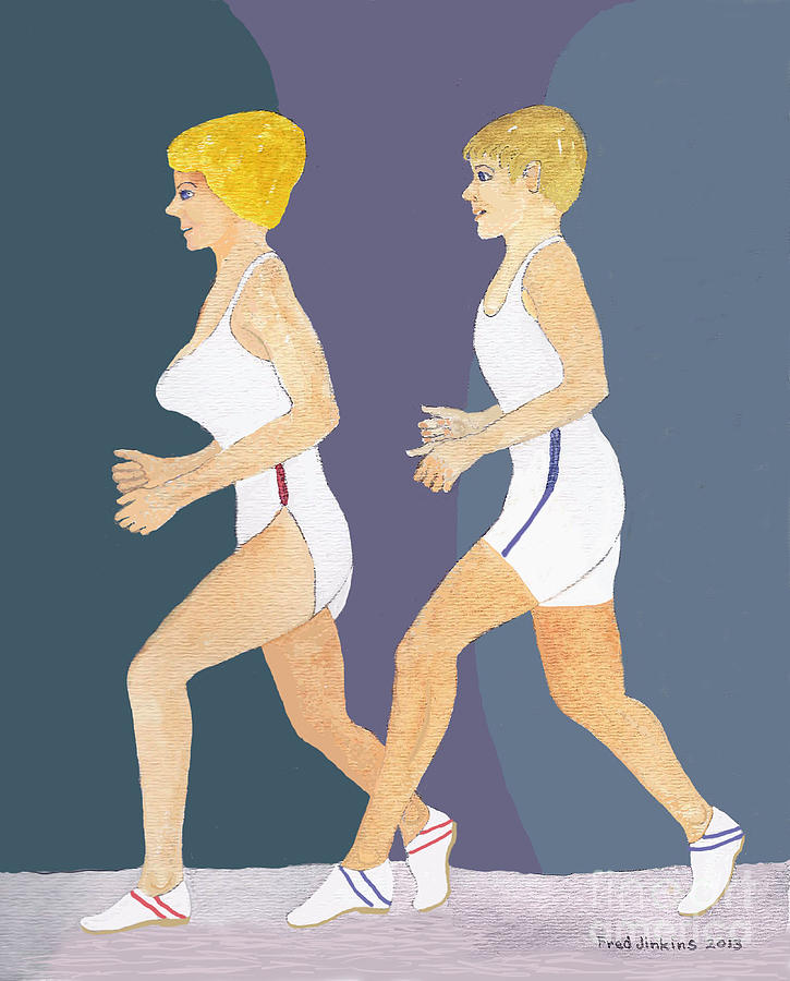 Sports Painting - Jogging by Fred Jinkins