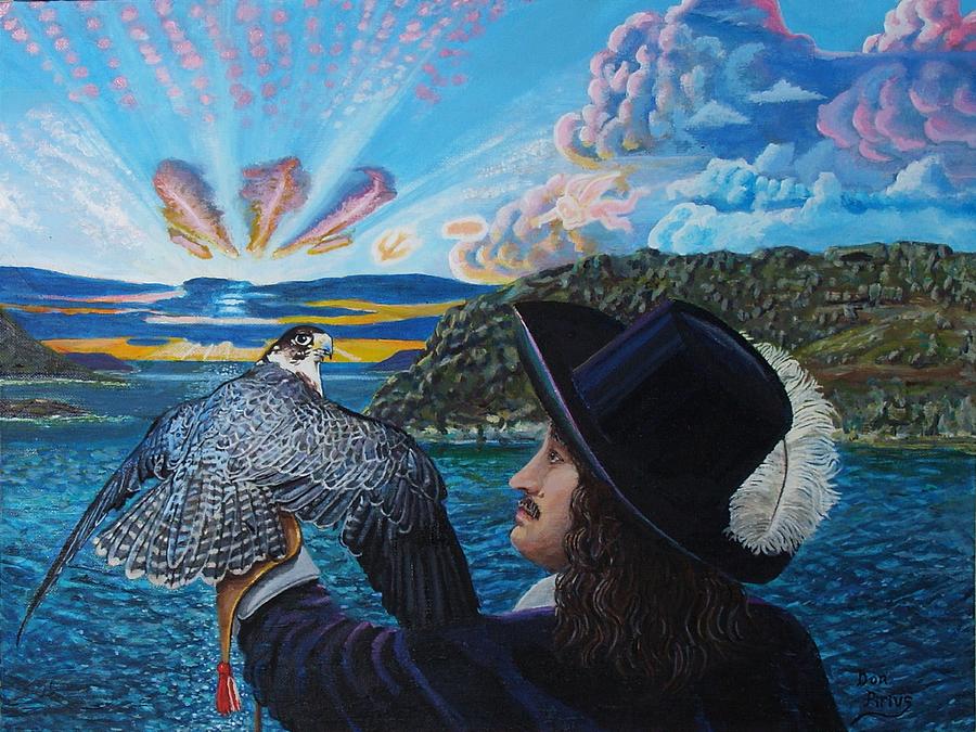 Falcon Painting - Johannes Irgens and Falcon by Don Pirius