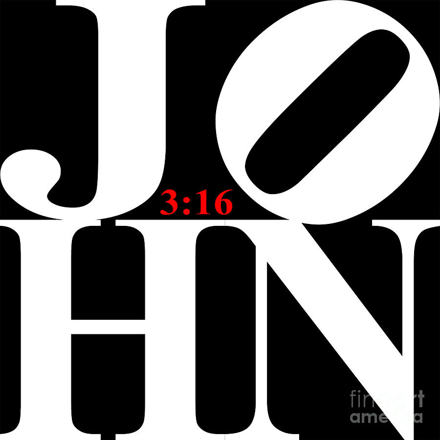 John 3 16 20130708 White Black Red Digital Art by Wingsdomain Art and Photography